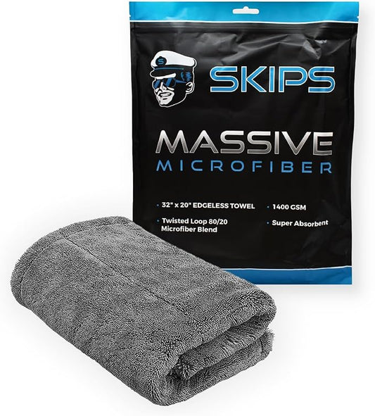 SKIPS Massive Microfiber Towel: Premium, Lint-Free Microfiber Cleaning Towel by SKIPS