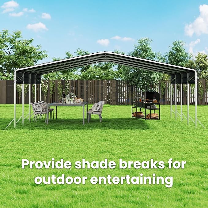 Heavy Duty Metal Carport – Sturdy Structure, All-Weather Protection, Easy - Image 7