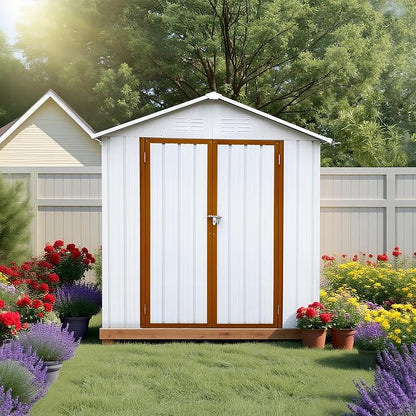 6 x 4 FT Outdoor Storage Metal Shed, Bike Garden Tool Shed by Unknown
