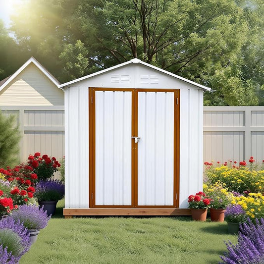 6 x 4 FT Outdoor Storage Metal Shed, Bike Garden Tool Shed by Unknown