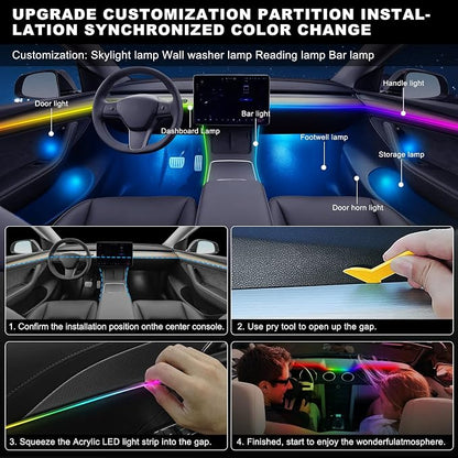 Dreamcolor Acrylic Interior Car LED Strip Light - Image 6