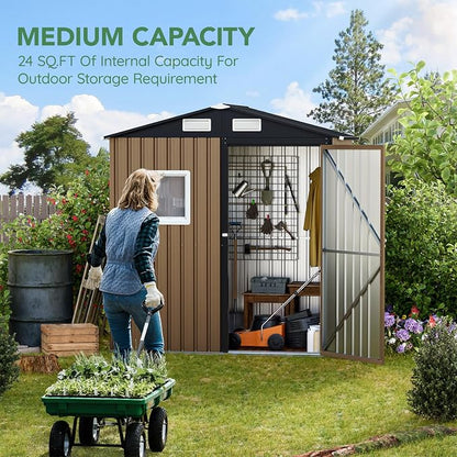6X4FT Outdoor Steel Storage Shed - Image 2