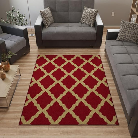 Ottomanson 5' x 6'6" Rugs for Living Room Trellis Area Rug for Bedroom by Ottomanson