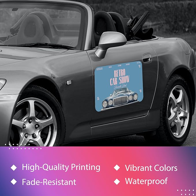 Custom Car Magnet for Business 2-Pack Vivid Printing Reflective Fade-Resistant - Image 2