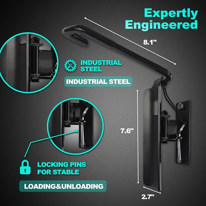 Swivel Bike Wall Mount- 4 Pack Garage Wall Mount Hangers, Space-Saving Swivel - Image 3