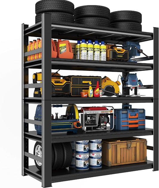 Heavy Duty 5-Tier Garage Shelf Steel Unit 3000lb Capacity | Garage & Basement by HYMNXEMO
