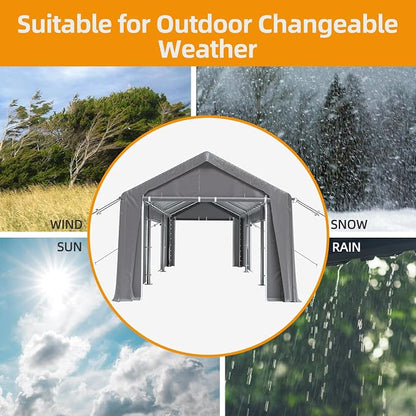 10x20ft Heavy Duty Carport Outdoor Canopy Portable Garage - Image 5