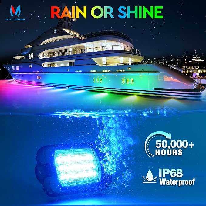 MICTUNING 2025 1000% Bright Q1 MAX RGB+IC Rock Lights, 2 Pods Chasing - Image 6