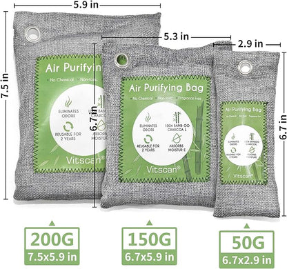 6 Pack Bamboo Charcoal Air Purifying Bag, Activated Charcoal Bags Odor Absorber - Image 9