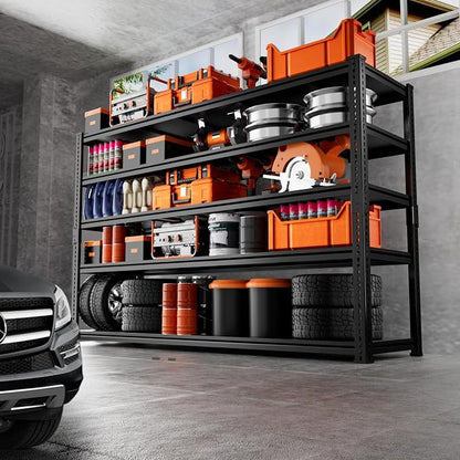 Storage Shelves Heavy Duty 2 PCS, 5-Tier Adjustable Metal Industrial Utility - Image 2