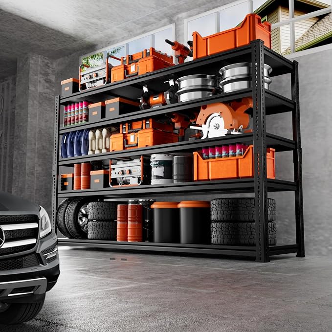 Storage Shelves Heavy Duty 3 PCS, 5-Tier Adjustable Metal Industrial Utility - Image 2