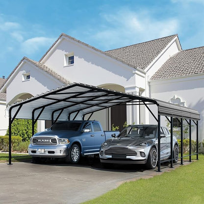 JAMFLY Carport, 20X20 FT Metal Carport, Heavy Duty Carport Canopy - Image 7