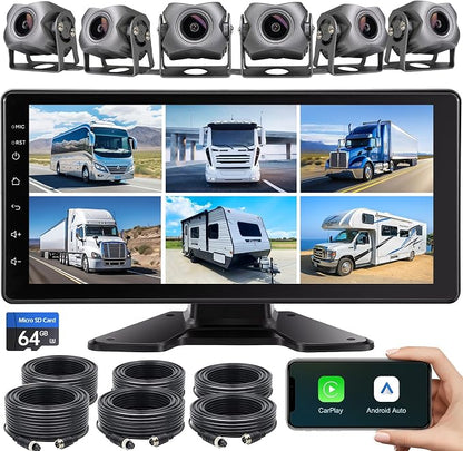 6-Channel 1080P Dash Cam Backup Camera System by Seventour