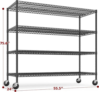 REIBII 55.5''W Storage Shelves 2500LBS Wire Shelving Rack - Image 3