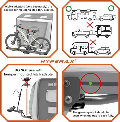 HYPERAX Patented Lift Assisted Volt Lift 1x RV Rated Hitch Mounted 2 E Bike - Image 5