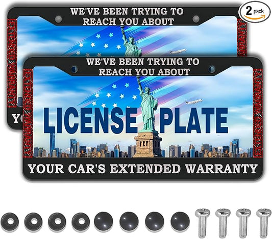 License Plate Frames Black and White License Plate Cover Car’s Extended by Unknown