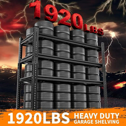 Storage Shelves Heavy Duty, 4-Tier Adjustable Metal Industrial Utility Shelf - Image 4