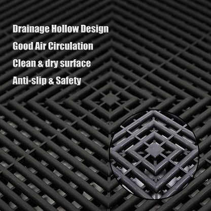 12 Pack 16"x 16"Interlocking Garage Floor Tiles, Modular Drainage Floor Mat - Image 3