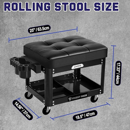 Rolling Mechanic Shop Stool - Image 2