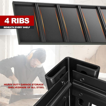 REIBII 48" W Garage Shelving 2500LBS Storage Shelves Adjustable Metal Shelving - Image 5