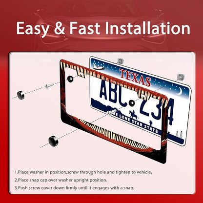 Funny Bloody Teeth License Plate Frame Scary Mouth License Plate Holder - Image 3