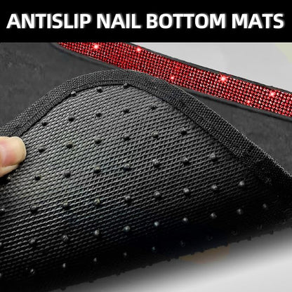 NBTEPEM Red Bling Car Floor Mats Full Set, Universal Fit Most Cars - Image 5