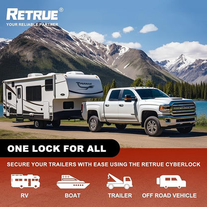 RETRUE Trailer Tongue Coupler Lock, Upgrade Trailer Cyberlock Extra Wide 1.2'' - Image 6
