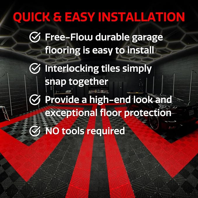 RaceDeck Free-Flow Open Rib Design, Durable Interlocking Modular Garage - Image 2