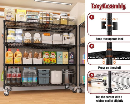 PrimeZone 3 Packs 55.5" W x 24" D x 80" H Heavy Duty Wire Storage Shelves - Image 7