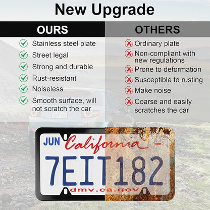 LivTee 4 Holes Stainless Steel License Plate Frames, Automotive Exterior - Image 6