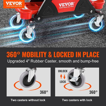 VEVOR Mechanic Stool 300 LBS Capacity Garage Stool Gift - Image 4