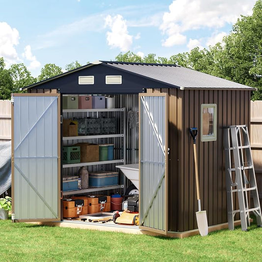 Breezz 8x6FT Outdoor Steel Storage Shed by BreezZ