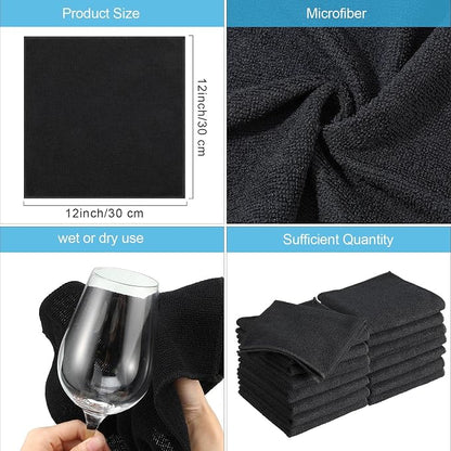 Tenare 100 Pack 12'' x 12'' Microfiber Cleaning Cloths Reusable Cleaning Rags - Image 2