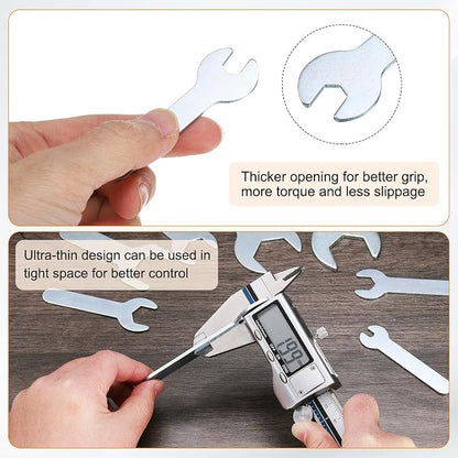 HARFINGTON 10pcs Small Wrench 7x66x1.5mm Metric U-Shaped Single Open Ended - Image 5