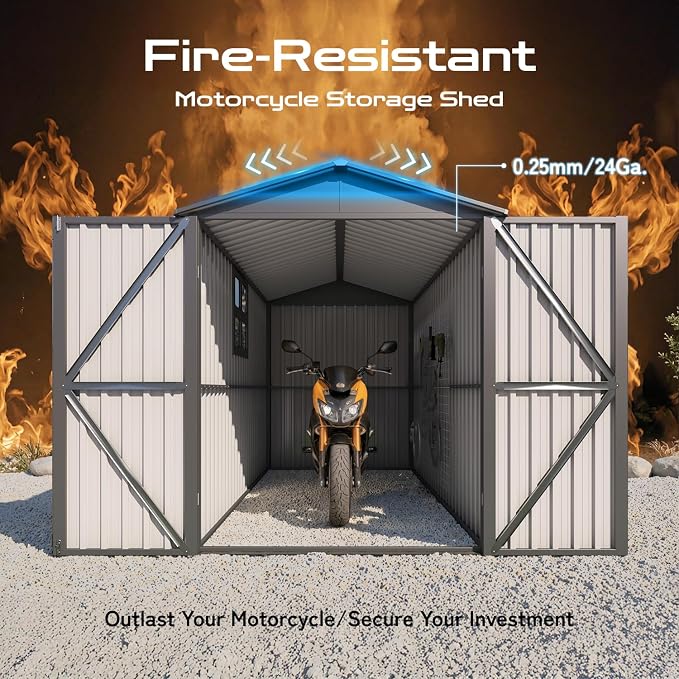 5’ x 10’ Motorcycle Storage Sheds, Metal Shelter & Garage - Image 2