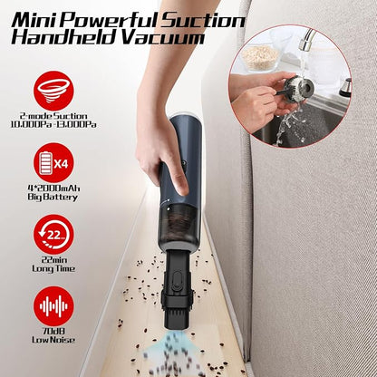 Chuboor Car Vacuum Cleaner High Power Cordless Rechargeable, 16000PA Powerful - Image 7