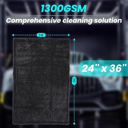 2 Pack 1300 GSM Car Drying Towel, Double-Sided Microfiber Towels - Image 2