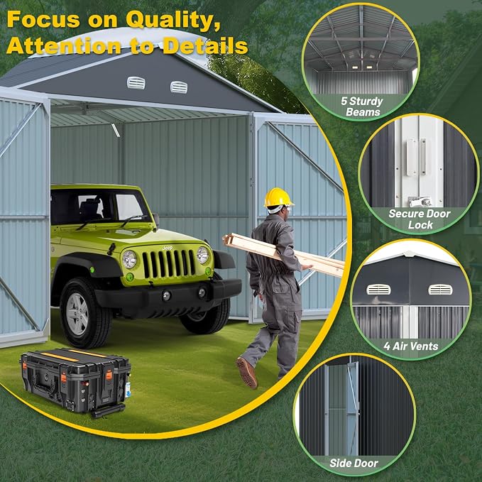 Metal Garage Shed 20x13 FT, Sheds & Outdoor Storage Clearance, Outdoor Storage - Image 5