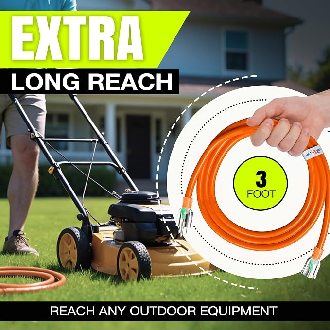 3ft Outdoor/Indoor Extension Cord 16/3 Gauge Heavy Duty 3 Prong SJTW, Waterproof - Image 6