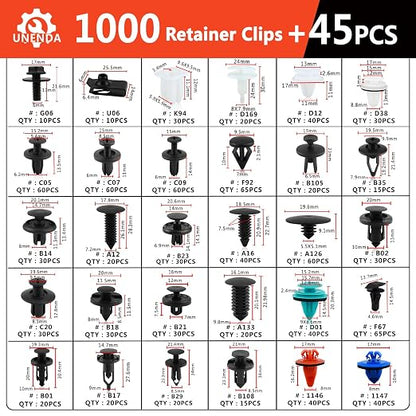 Ford GM Toyota Honda Chrysler Nissan Car Push Retainer Clips 1045pcs - Image 2