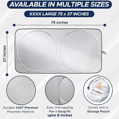 EcoNour Foldable Sunshade for Car Windshield | Dashboard Shield for Your - Image 4