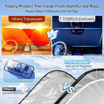 T TGBROS Windshield Sun Shade for Kia Sorento 2021-2025 2026 Front Window - Image 4