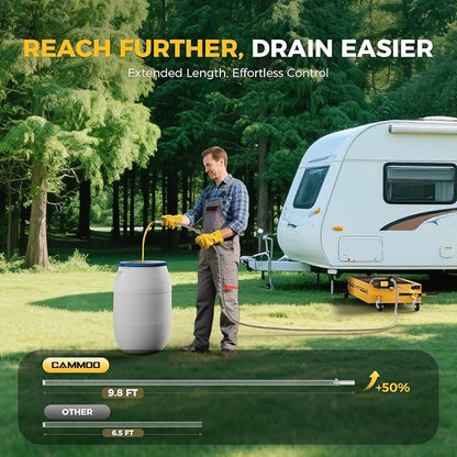 20 Gal Electric Oil Drain Pan, 110V High-Flow Pump, 9.8 FT Hose, 200 W Motor - Image 6