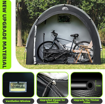 Happy Travel Bike Storage Tent Shed, Outdoor Waterproof Bicycle Covers Shelter - Image 5