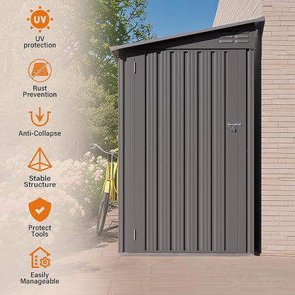 4x9 FT Outdoor Metal Storage Shed - Image 7