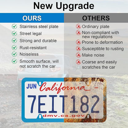 LivTee 4 Holes Stainless Steel License Plate Frames, Automotive Exterior - Image 6