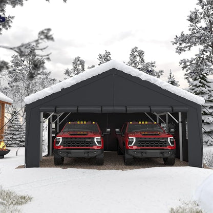 Bepatio 2 Car Carport, 20 x 20 Heavy Duty Metal Carport, All Weather Extra - Image 5