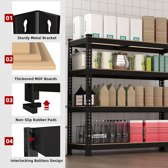 3 Packs 36" W x 16" D x 55" H Adjustable Garage Storage Shelves - Image 5