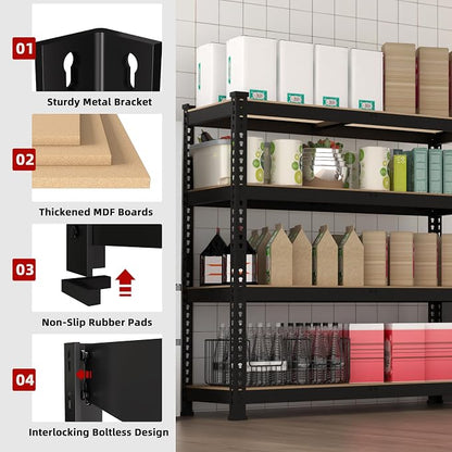 4 Packs 36" W x 16" D x 55" H Adjustable Garage Storage Shelves - Image 5