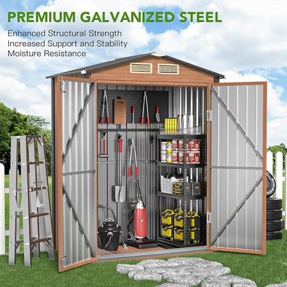Outdoor Storage Shed, 5x3 Ft Metal Steel Tiny House - Image 2